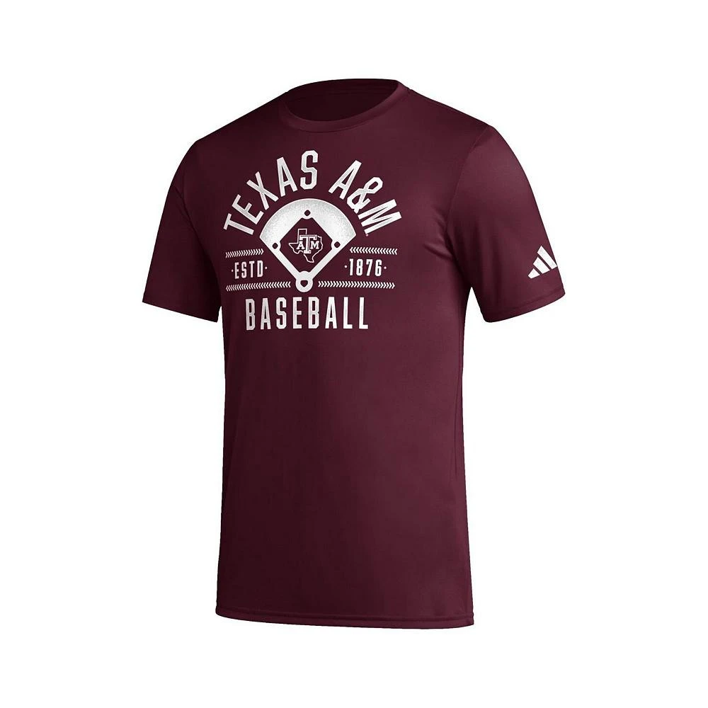 商品Adidas|Men's Maroon Distressed Texas A&M Aggies Exit Velocity Baseball Pregame AEROREADY T-shirt,价格¥226,第2张图片详细描述