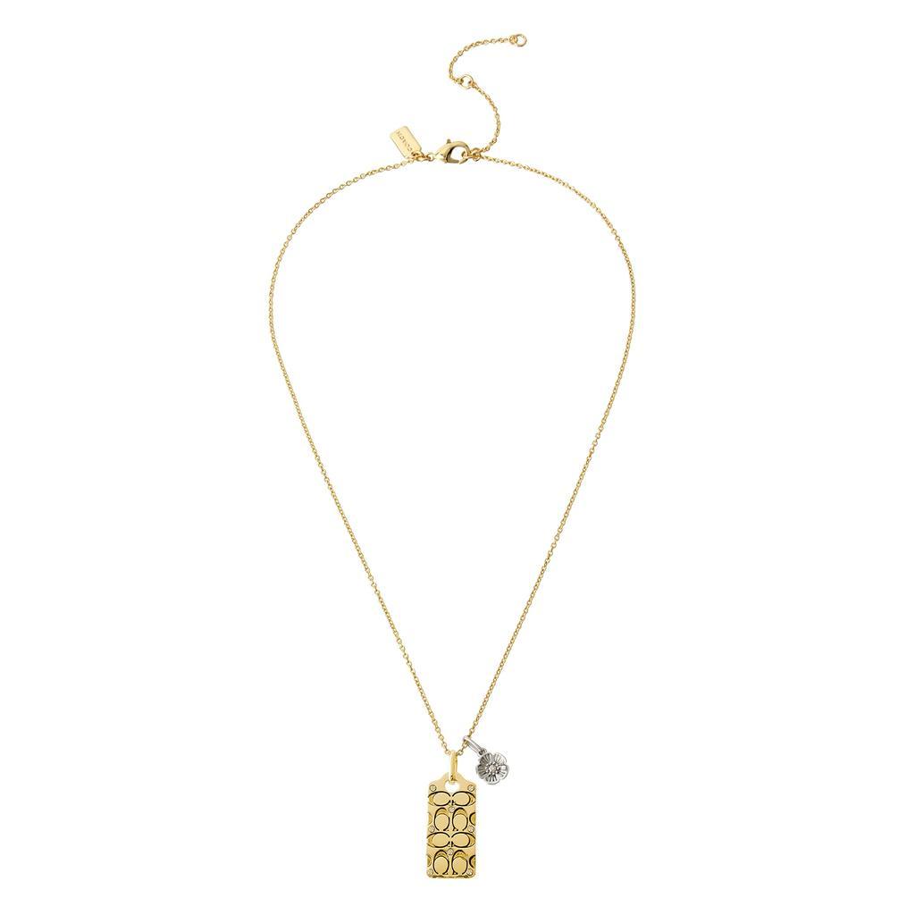 商品Coach|Quilted C Tag Pendant Necklace,价格¥681,第1张图片