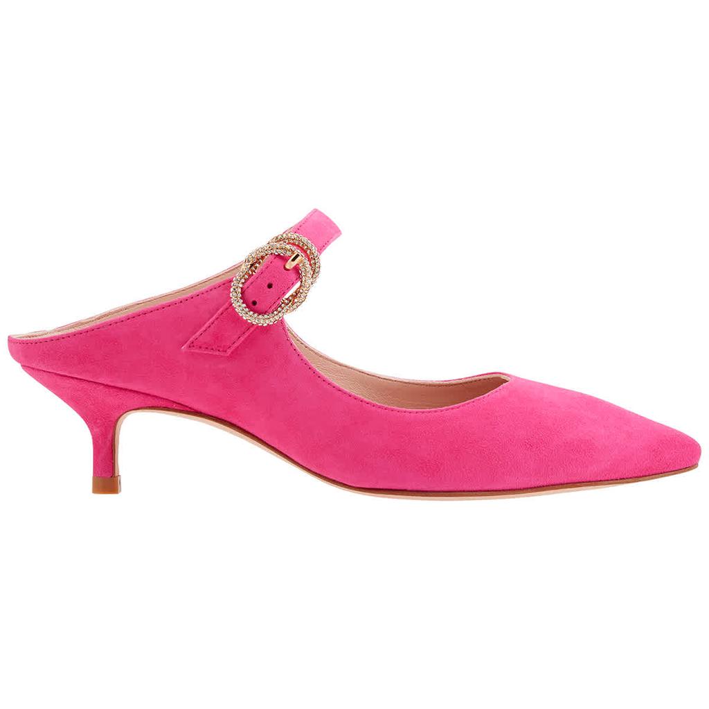 Ladies Elisabetta Crystal 50 Pumps in Suede Peonia Hot Pink商品第1张图片规格展示