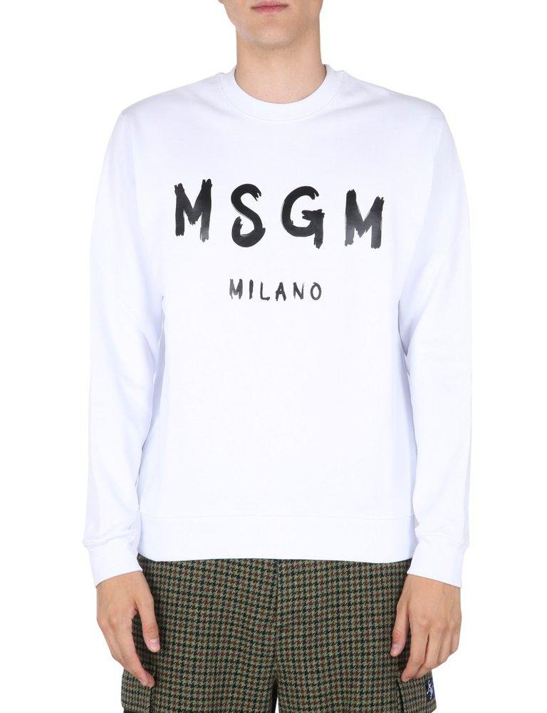MSGM Logo Printed Crewneck Sweatshirt商品第1张图片规格展示