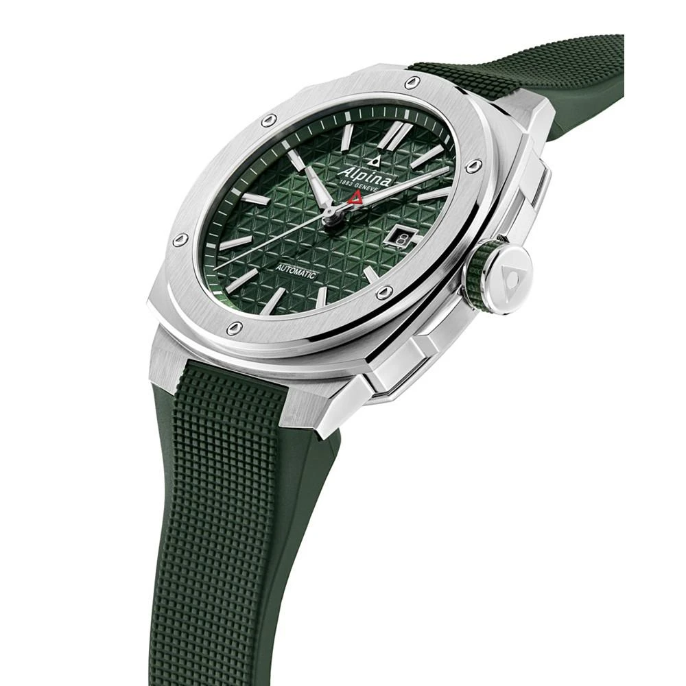 商品Alpina|Men's Swiss Automatic Alpiner Green Rubber Strap Watch 41mm,价格¥12764,第2张图片详细描述