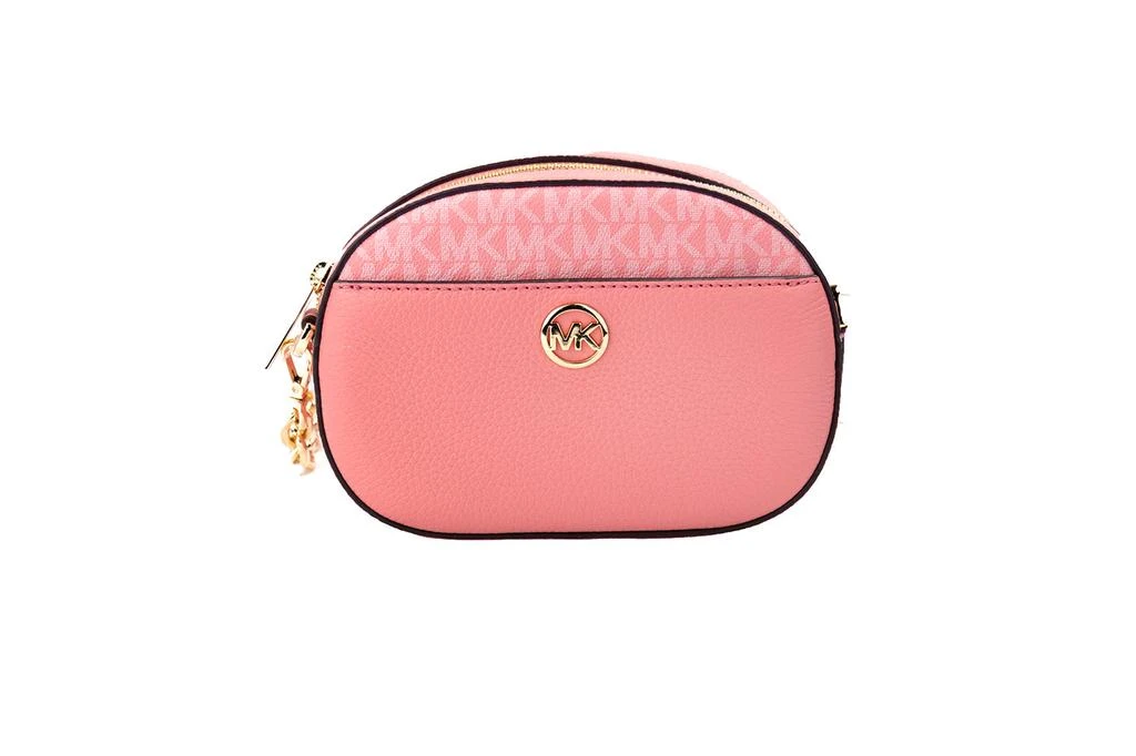 商品Michael Kors|Michael Kors Jet Set Glam Tea Rose Leather Oval Crossbody Handbag Women's Purse,价格¥1325,第1张图片