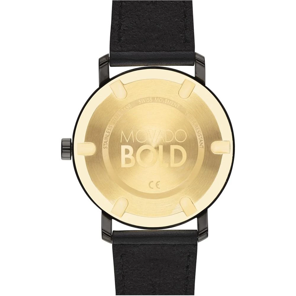 商品Movado|Men's Swiss Bold Evolution Black Leather Strap Watch 40mm,价格¥3669,第3张图片详细描述