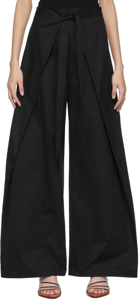 商品ROSETTA GETTY|Black Wide Leg Apron Trousers,价格¥1250,第1张图片