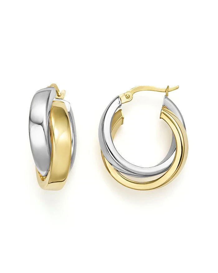 商品Bloomingdale's|14K Yellow and White Gold Bold Dual Hoop Earrings - Exclusive,价格¥8319,第1张图片详细描述