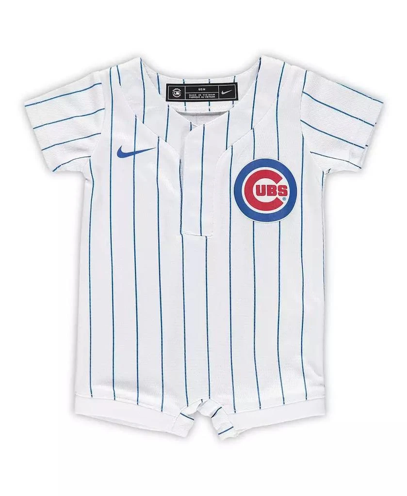 商品NIKE|Newborn and Infant Boys and Girls White Chicago Cubs Official Jersey Romper,价格¥299,第1张图片