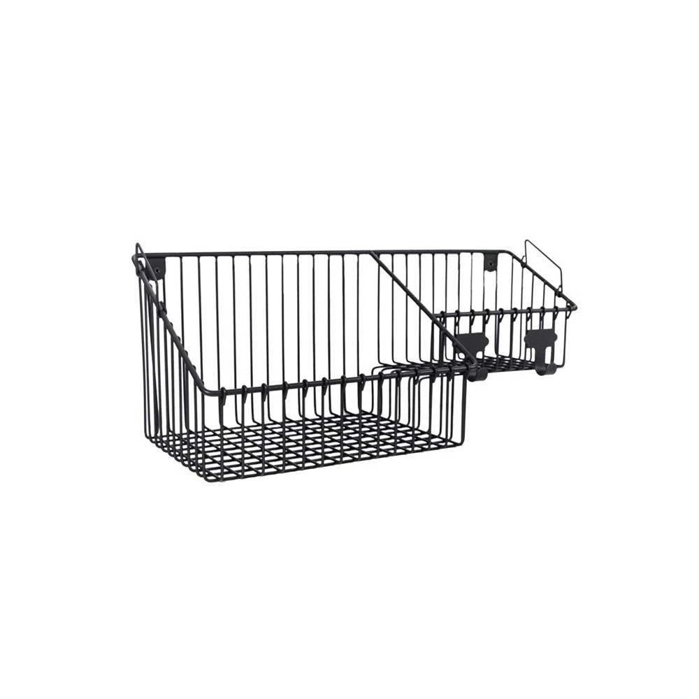 商品Spectrum|Finley Wall Mount Double Storage Bin with Hook Station,价格¥291,第3张图片详细描述