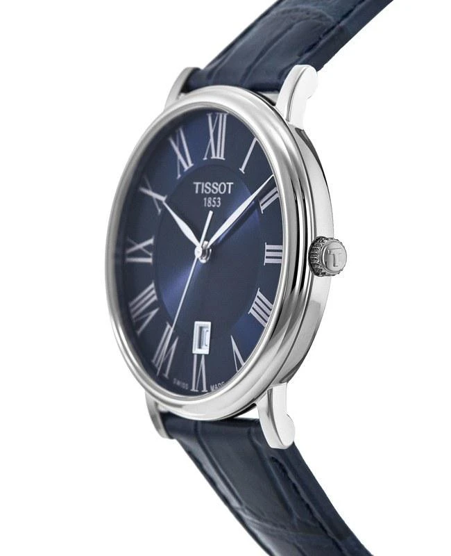 商品Tissot|Tissot T-Classic Carson Blue Dial Blue Leather Strap Men's Watch T122.410.16.043.00,价格¥1687,第2张图片详细描述