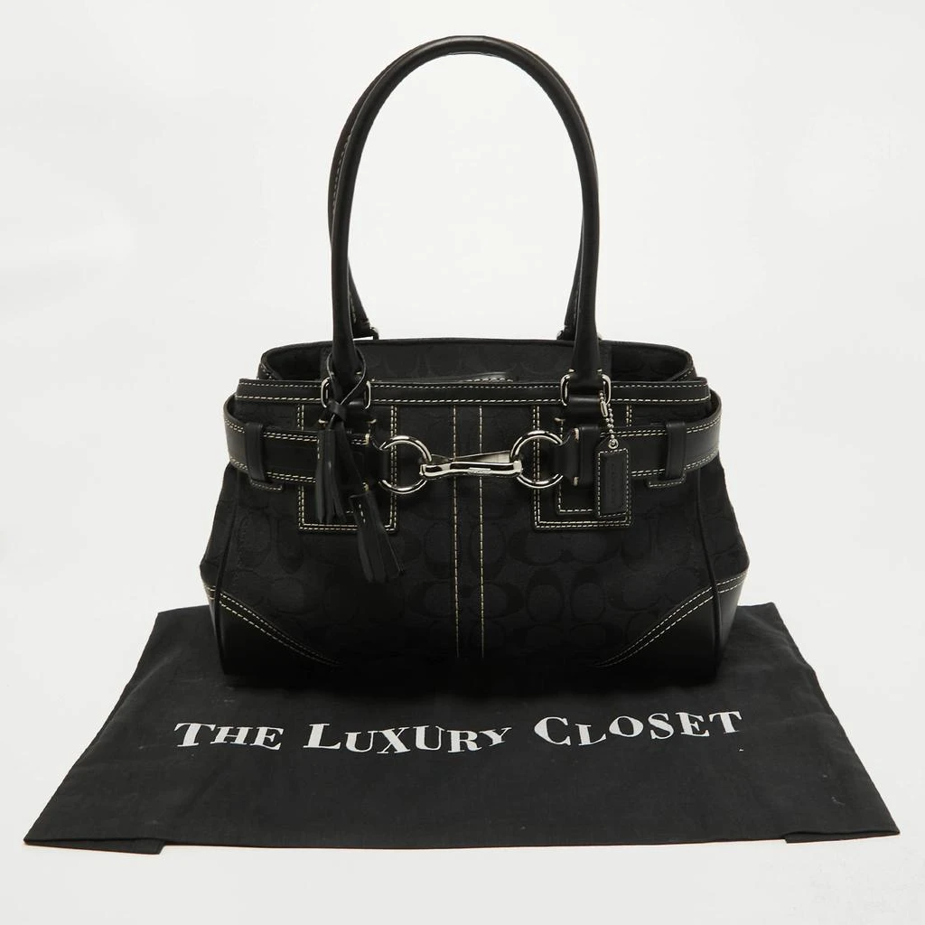 Coach Black Signature Canvas and Leather Hampton Tote 商品