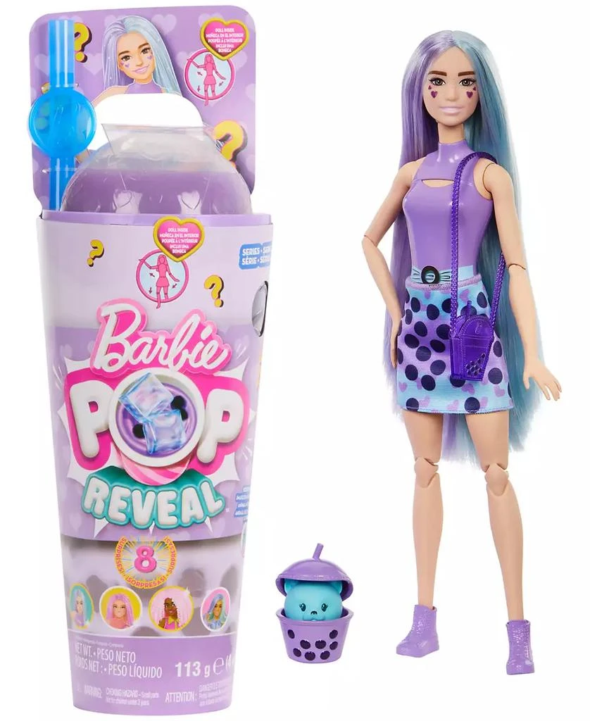 商品Barbie|Pop Reveal Bubble Tea Taro Milk Scented Series Doll & Accessories Set,价格¥150,第1张图片