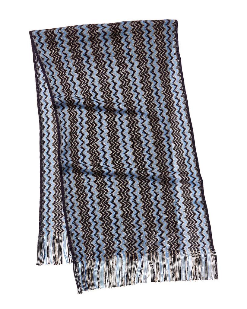 Missoni Wool-Blend Scarf, Blue商品第2张图片规格展示