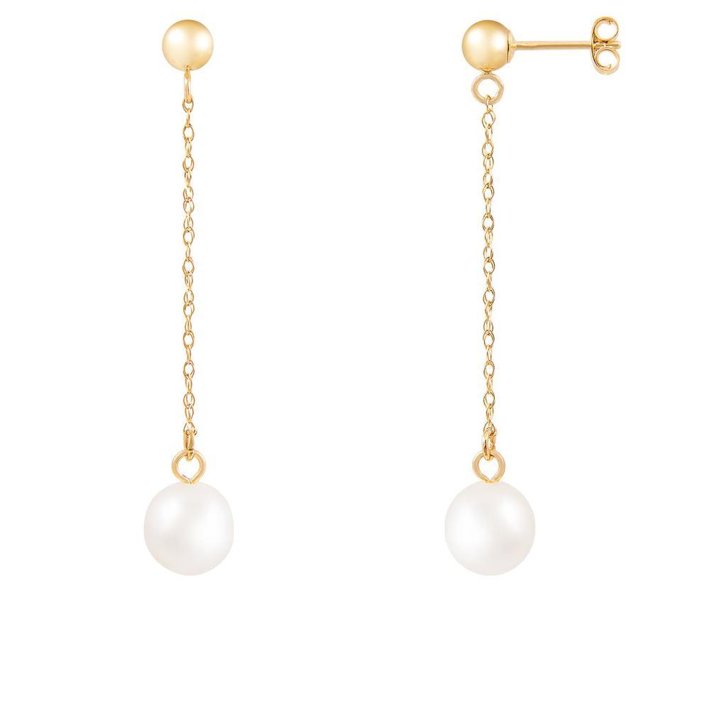 商品Splendid Pearls|14k Yellow Gold 7-7.5mm Pearl Earrings,价格¥745,第1张图片