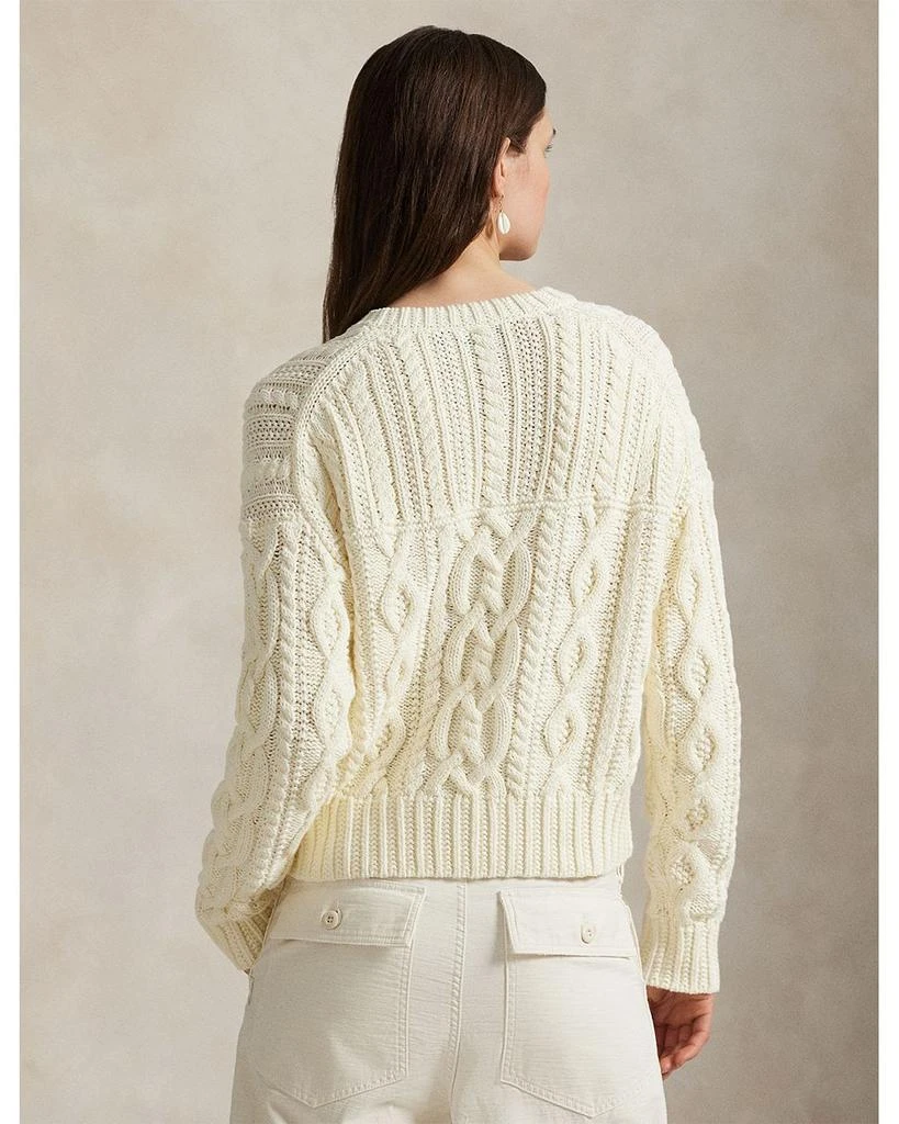 Aran Knit Cotton Henley Sweater 商品