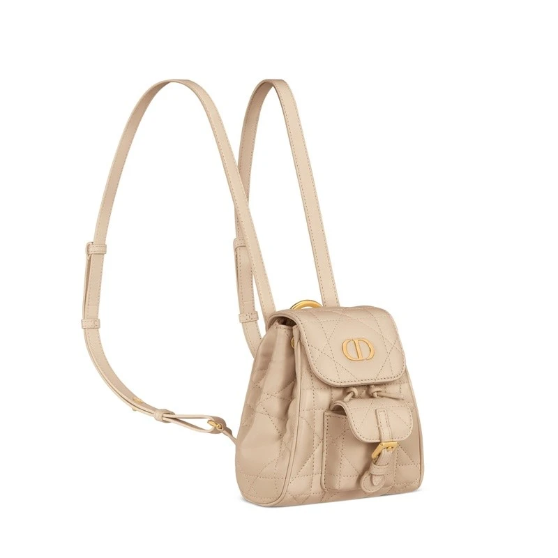商品Dior|Dior 迪奥Caro系列女士浅褐色羊皮双肩包,价格¥19807,第4张图片详细描述
