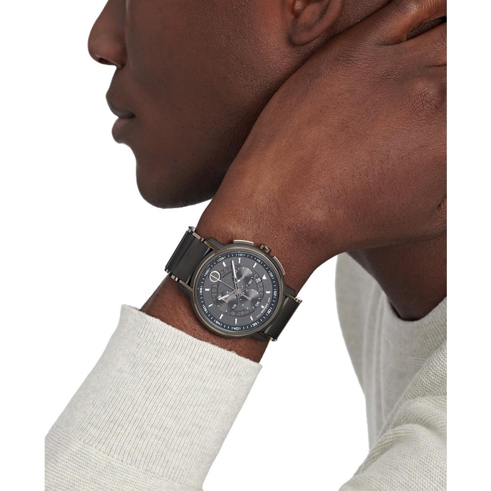 Men's Swiss Chronograph Strato Gray Black PVD Bracelet Watch 44mm商品第2张图片规格展示