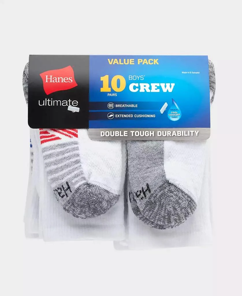 商品Hanes|Big Boys Ultimate Crew Socks, Pack of 10,价格¥92,第3张图片详细描述