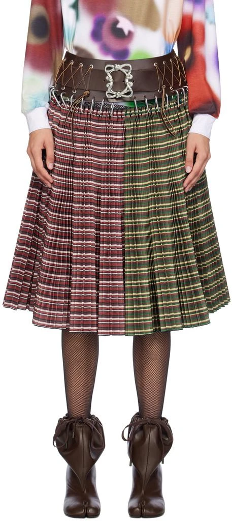 商品CHOPOVA LOWENA|Red & Green June Knee Carabiner Midi Skirt,价格¥6192,第1张图片