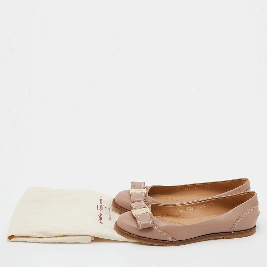 Salvatore Ferragamo French Pink Leather Vara Bow Ballet Flats Size 36 商品