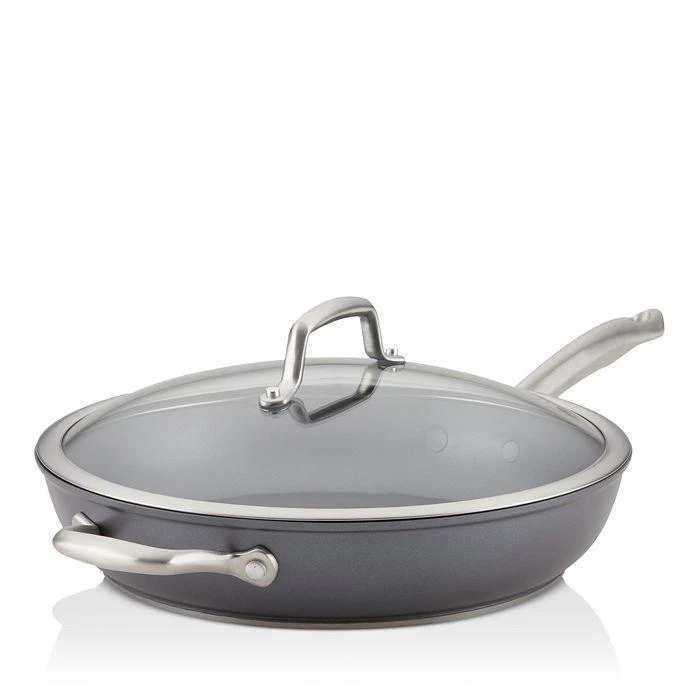 商品Anolon|Accolade Hard-Anodized Nonstick Deep 12" Frying Pan with Lid and Helper Handle, Moonstone,价格¥748,第1张图片