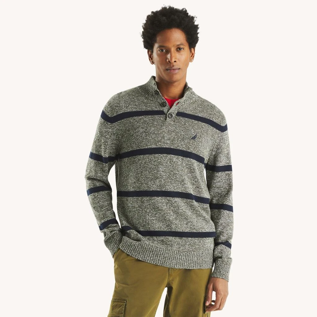 商品Nautica|Mens Striped Mock-Neck Sweater,价格¥141,第1张图片