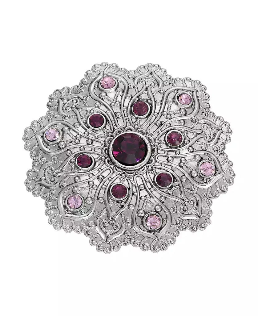 商品2028|Crystal Silver-Tone Flower Brooch,价格¥360,第1张图片