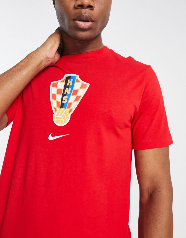 Nike Football World Cup 2022 Croatia unisex crest t-shirt in red商品第3张图片规格展示