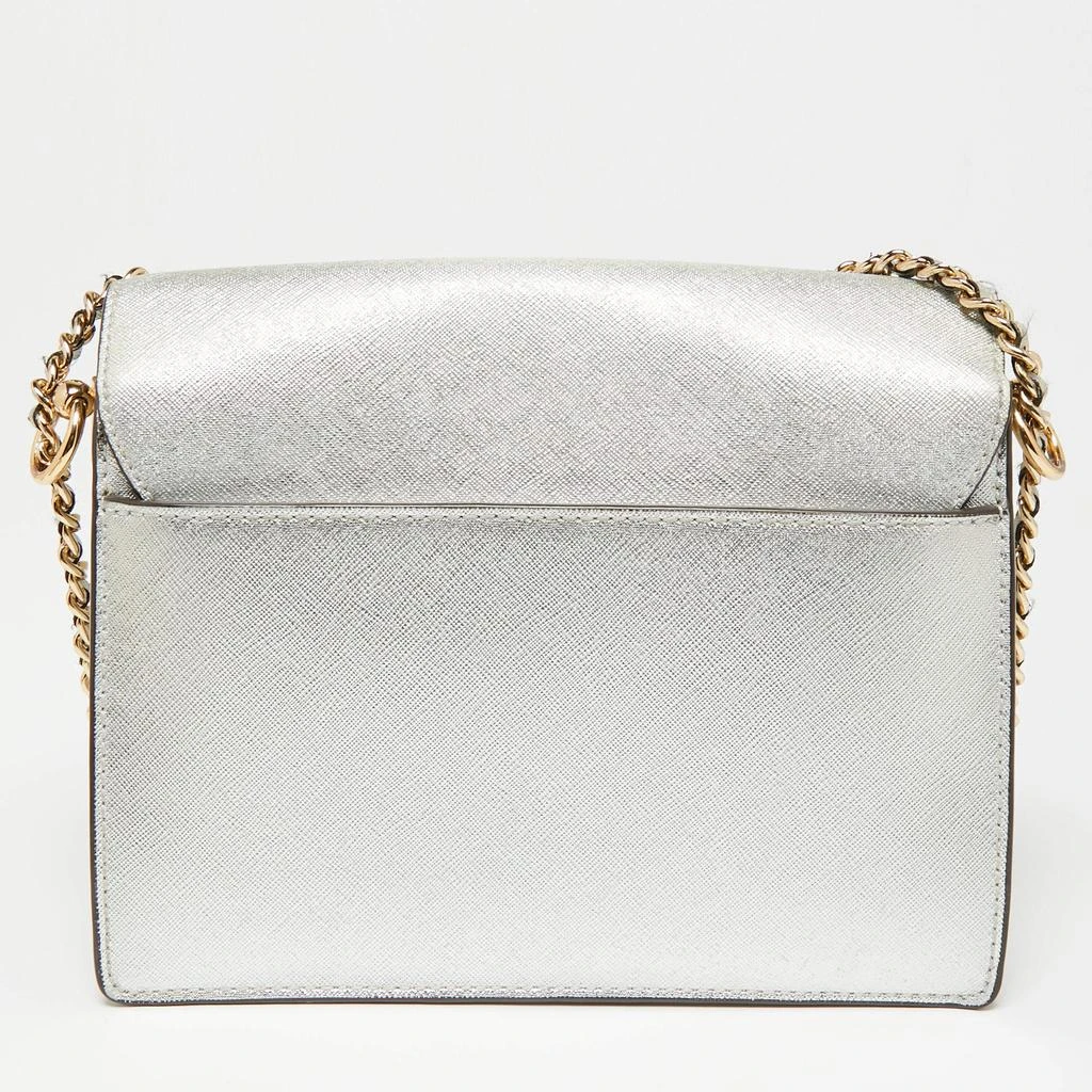 商品[二手商品] Tory Burch|Tory Burch Silver Saffiano Leather Robinson Flap Shoulder Bag,价格¥1162,第4张图片详细描述