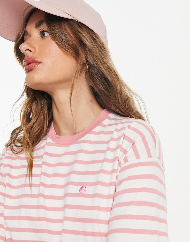 Carhartt WIP robie striped t-shirt in pink商品第3张图片规格展示
