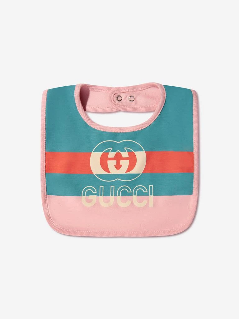 商品Gucci|Gucci Baby Girls Bodysuit And Bib Gift Set in Pink,价格¥2111,第3张图片详细描述