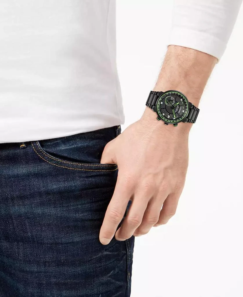 商品Citizen|Eco-Drive Men's Satellite Wave GPS Black-Tone Stainless Steel Bracelet Watch 44mm,价格¥5393,第5张图片详细描述
