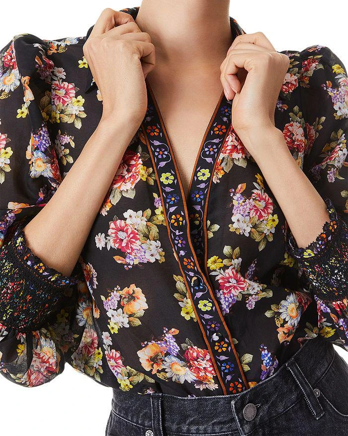 商品Alice + Olivia|Cosima Floral Button Up Blouse,价格¥890,第5张图片详细描述