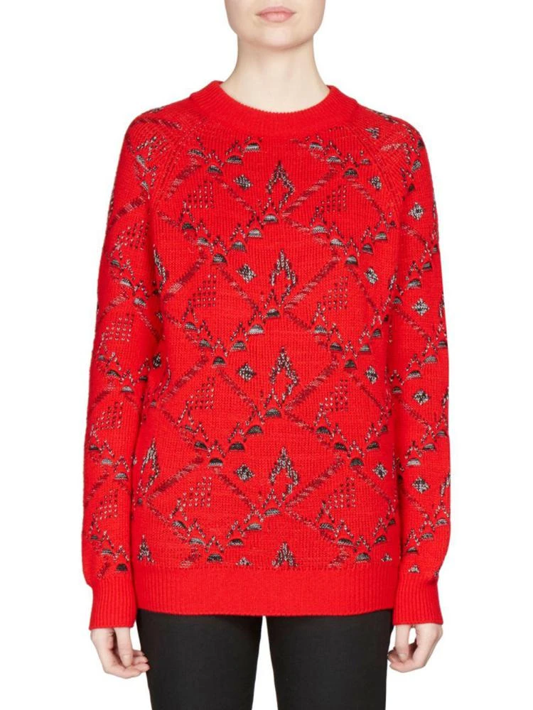 商品Yves Saint Laurent|Saint Laurent - Jacquard Tapestry Flower Sweater,价格¥4623,第1张图片