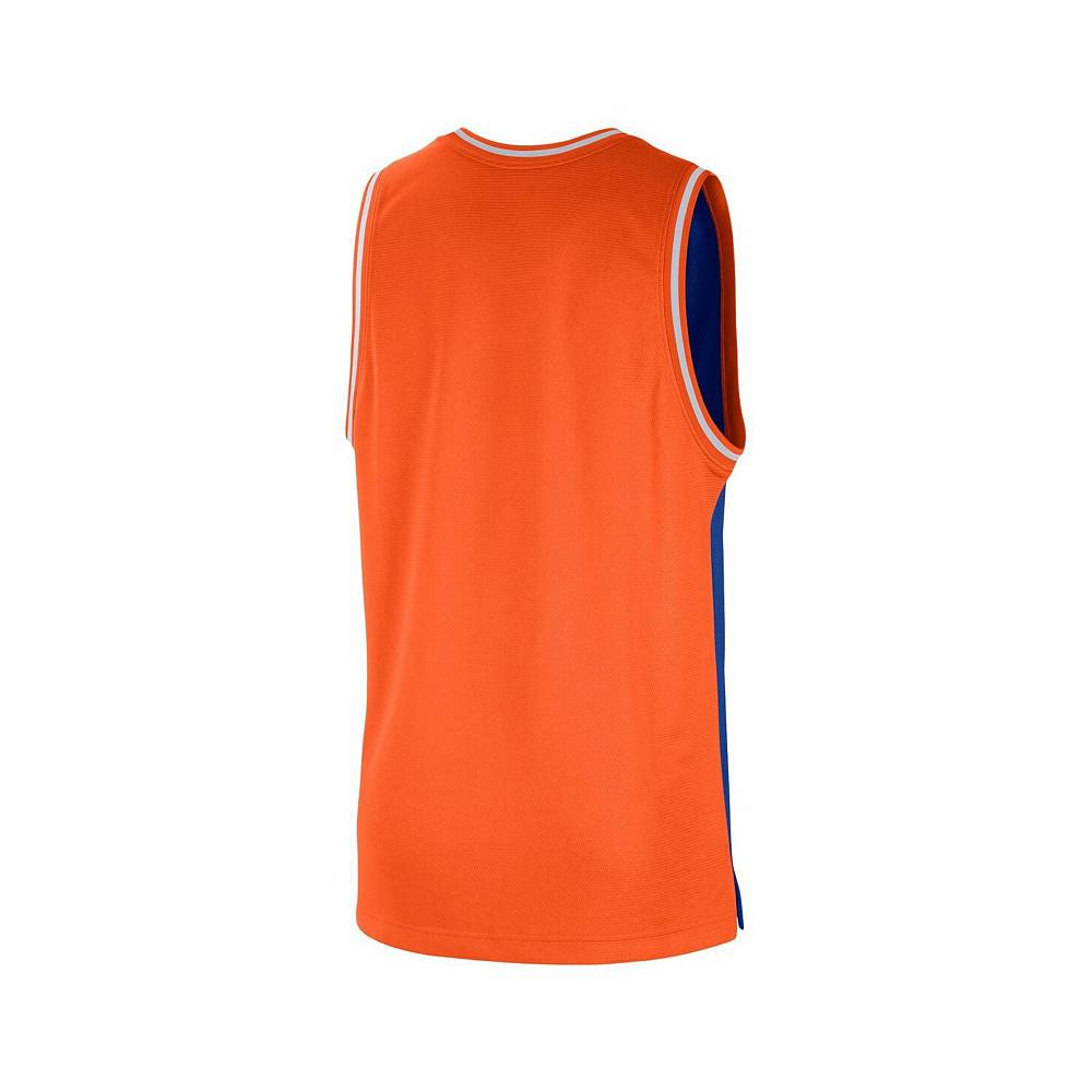 Men's Blue and Orange New York Knicks Courtside Versus Force Split DNA Performance Mesh Tank Top商品第4张图片规格展示