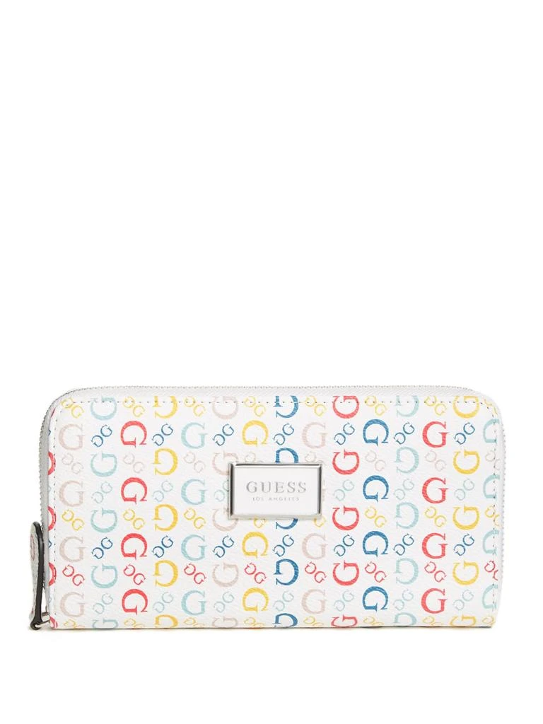 商品Guess Factory|Abree Logo Floral Saffiano Medium Zip-Around Wallet,价格¥239,第5张图片详细描述