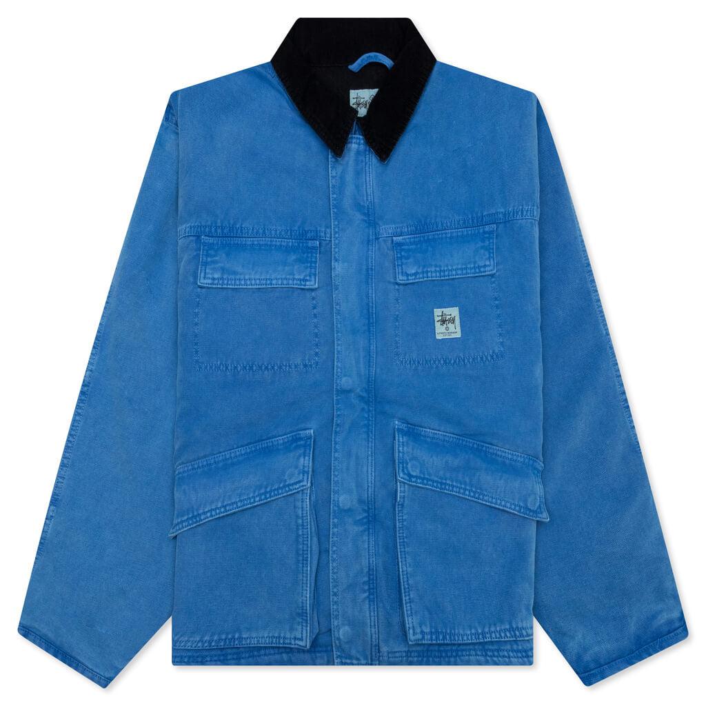 Stussy Washed Canvas Shop Jacket - Blue商品第1张图片规格展示