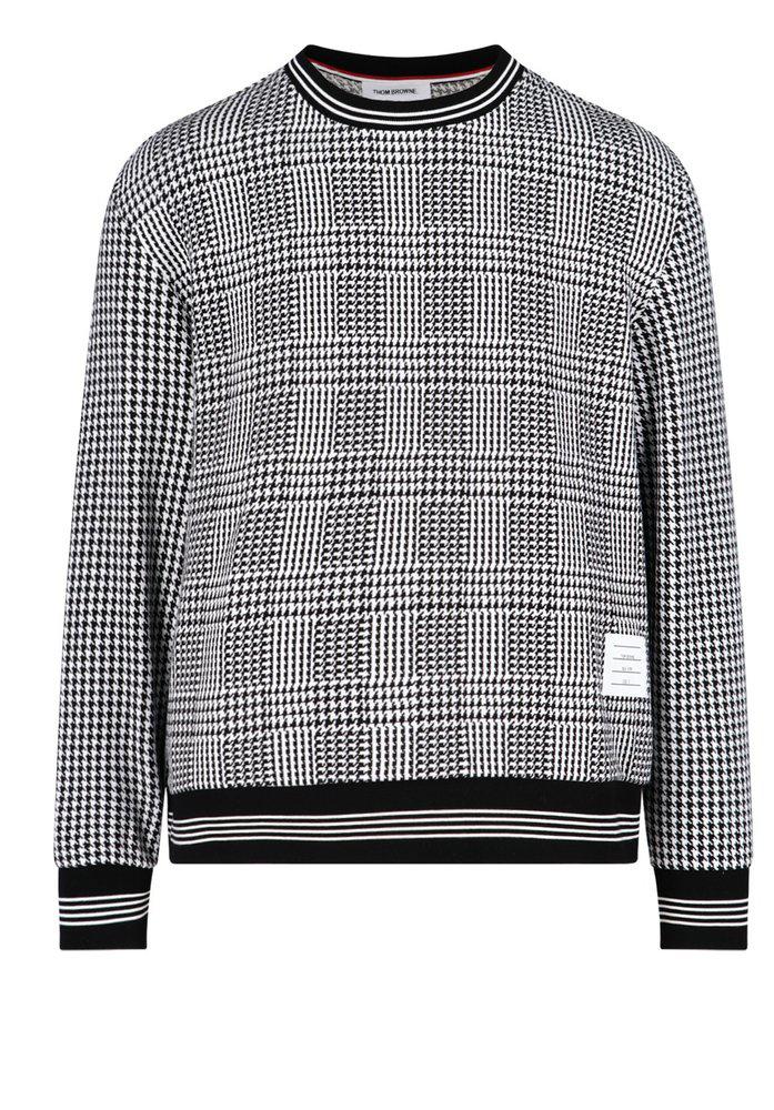 Thom Browne Houndstooth-Patterned Crewneck Jumper商品第1张图片规格展示