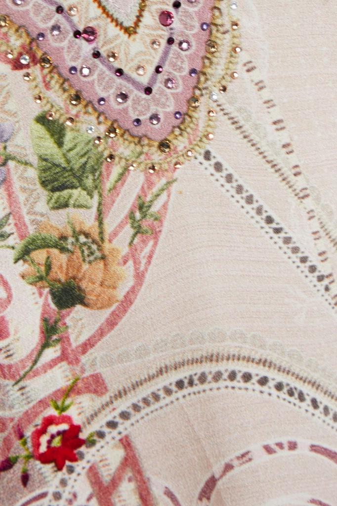 Crystal-embellished printed silk crepe de chine blouse商品第4张图片规格展示