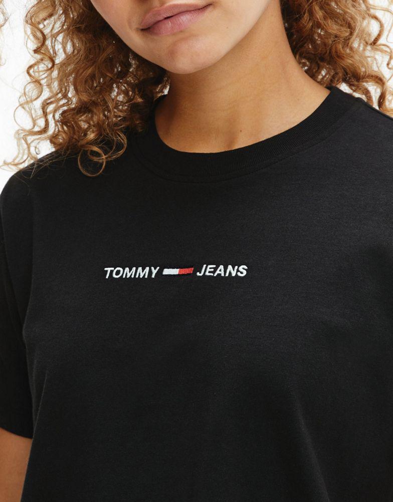 Tommy Jeans linear logo t-shirt in black商品第2张图片规格展示