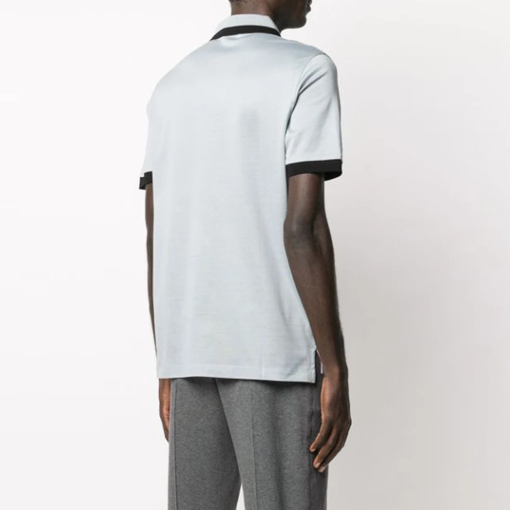 SALVATORE FERRAGAMO 男士浅蓝色棉质对比边饰短袖POLO衫 12-1851-723449 商品