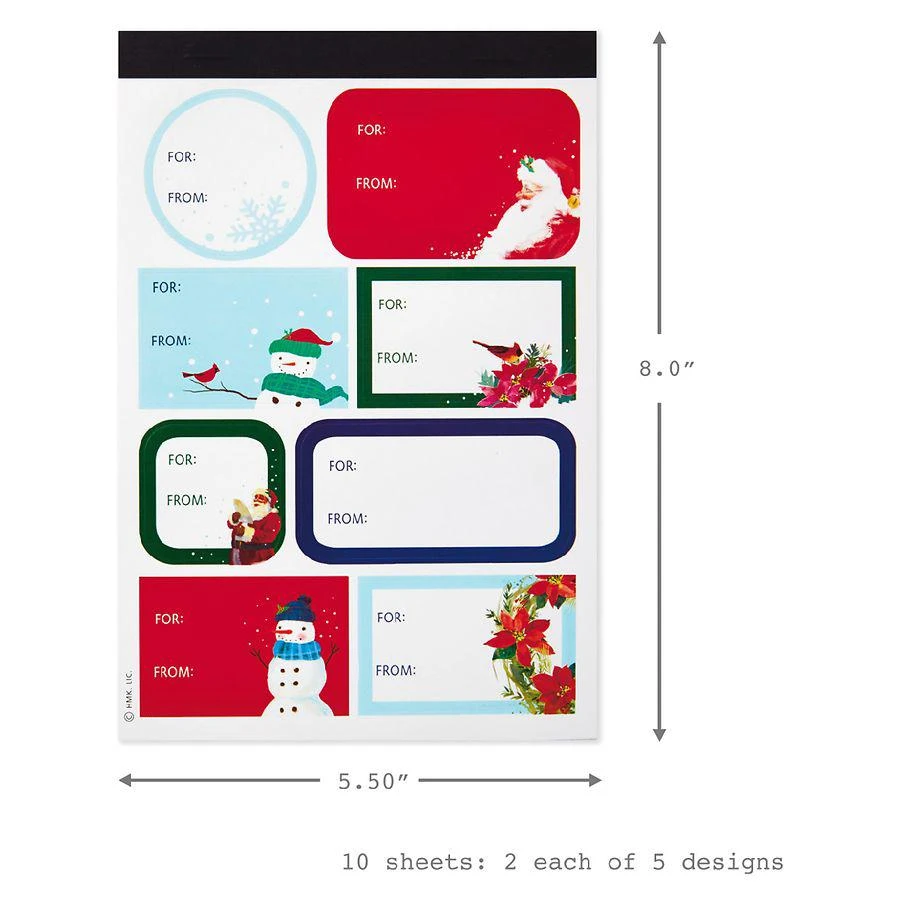 商品Hallmark|Holiday Gift Tag Stickers (Classic Christmas),价格¥25,第2张图片详细描述
