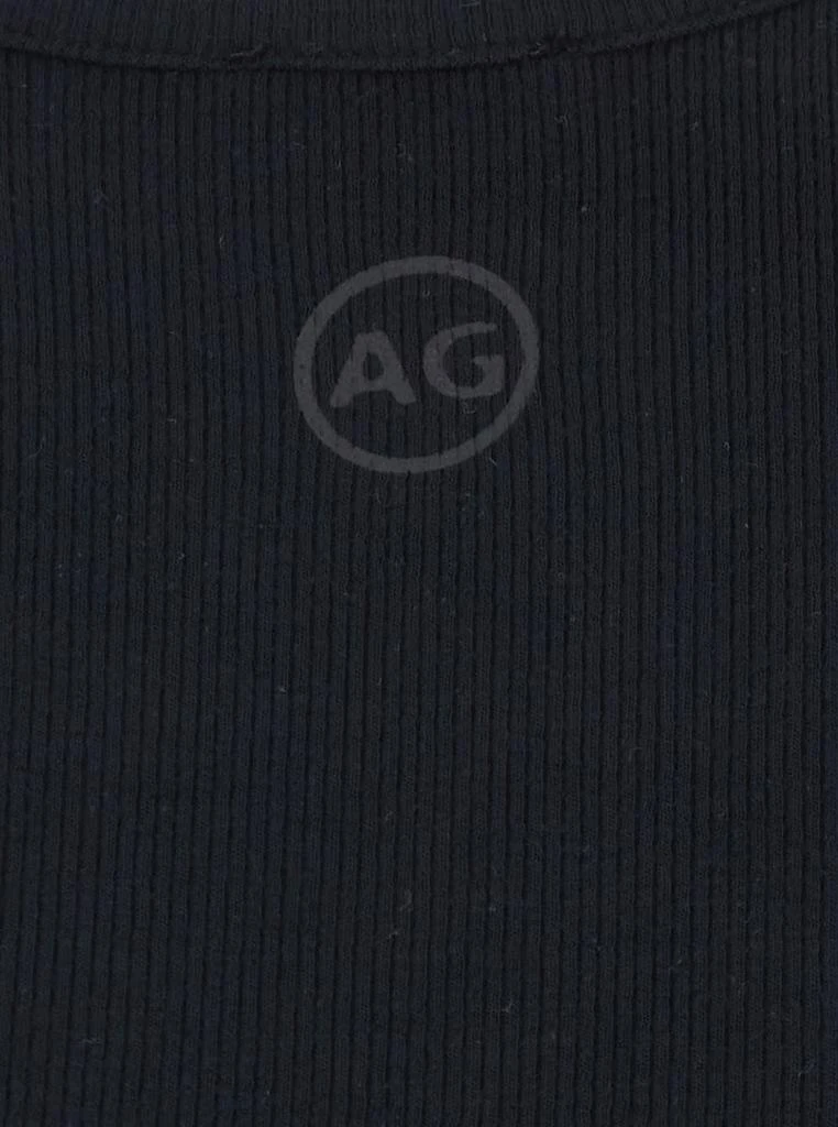 商品AG Jeans|Black Top With Logo Printed On The Back In Modal Blend Woman,价格¥971,第3张图片详细描述