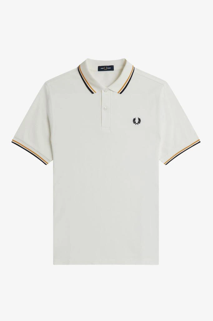 商品Fred Perry|Fred Perry M3600 Twin Tipped Polo - Ecru / Golden Hour / Navy,价格¥660,第1张图片