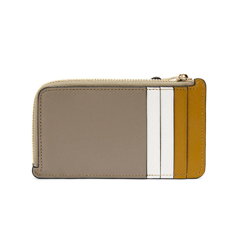 商品Loewe|【预售3-7天】罗意威 22年新款Puzzle系列 女士月桂绿/赭石色/白色三色拼接牛皮革拉链开合双折硬币包卡片包C510R50X04-1855,价格¥3089,第5张图片详细描述