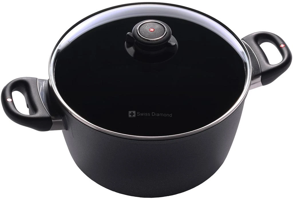 商品Swiss Diamond|Swiss Diamond 5.5 Qt Soup Pot with Lid, 9.5",价格¥1502,第1张图片