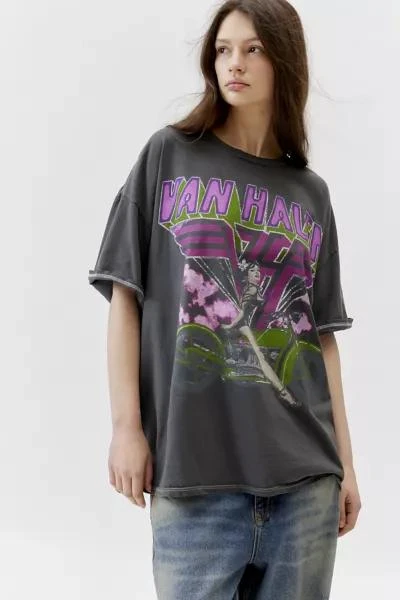 商品Urban Outfitters|Van Halen Motorcycle Washed Oversized Tee,价格¥341,第3张图片详细描述