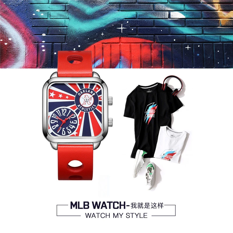 商品[国内直发] MLB|MLB美职棒 大联盟微章两地时间防水石英手表 YH006,价格¥313,第1张图片