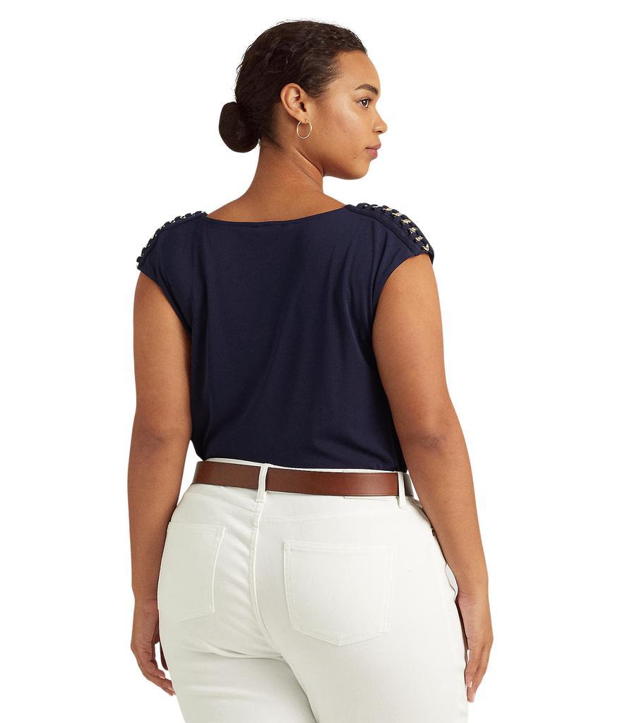 商品Ralph Lauren|Plus Size Jersey Sleeveless Cowl Neck Top,价格¥715,第4张图片详细描述