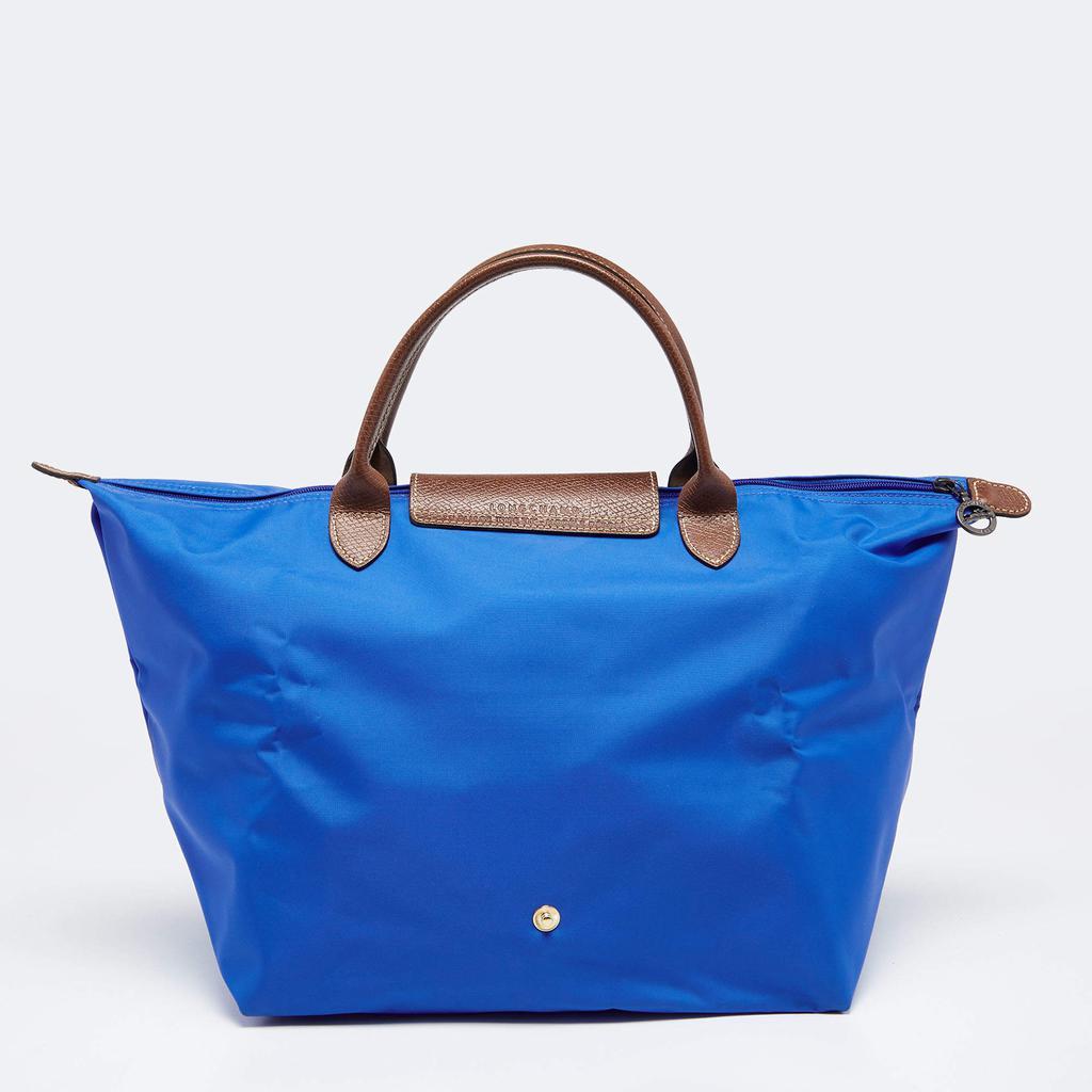 商品[二手商品] Longchamp|Longchamp Blue/Brown Nylon and Leather Le Pliage Tote,价格¥828,第6张图片详细描述
