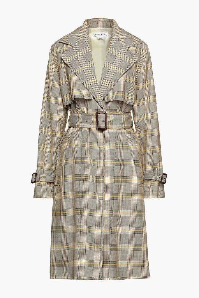 商品Victoria Beckham|Belted Prince of Wales checked wool trench coat,价格¥3270,第3张图片详细描述