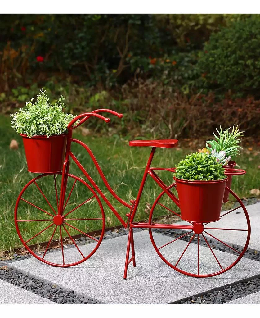 商品Glitzhome|Oversized Metal Bicycle Plant Stand,价格¥754,第5张图片详细描述